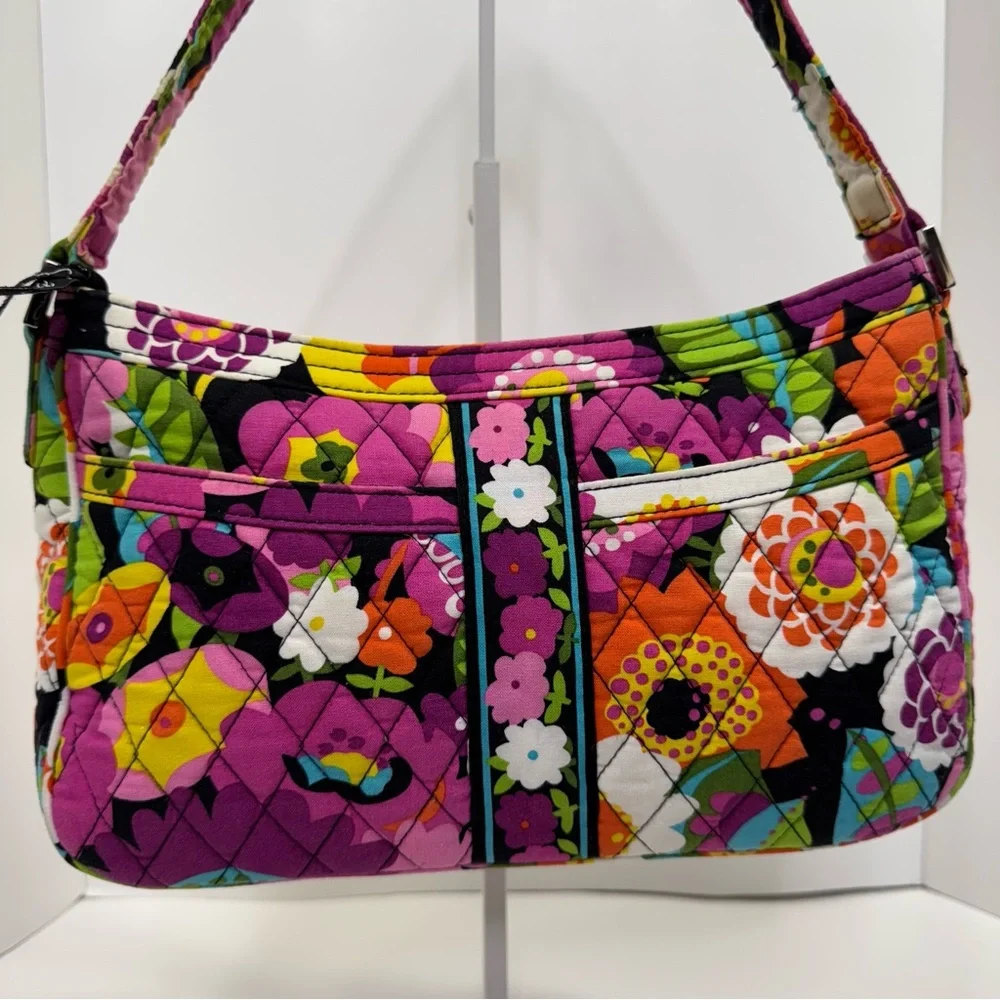 Vera Bradley Womens Colorful Floral Quilted Shoulder Bag Vibrant Pockets Zip
